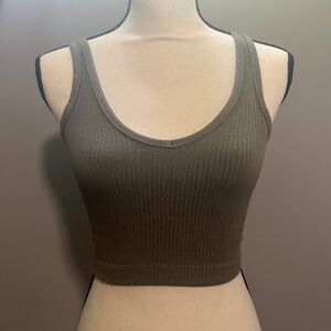 army green cotton tank top
